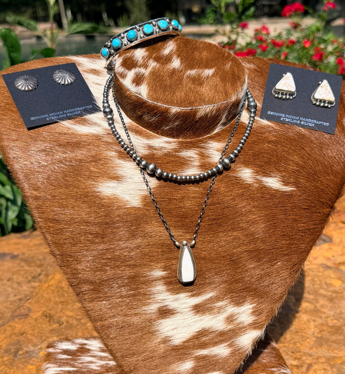 Native Made White Buffalo Necklace by Vernon Hale