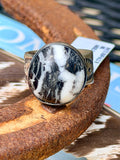 Native Made White Buffalo Ring by Angela Martin size 6.5