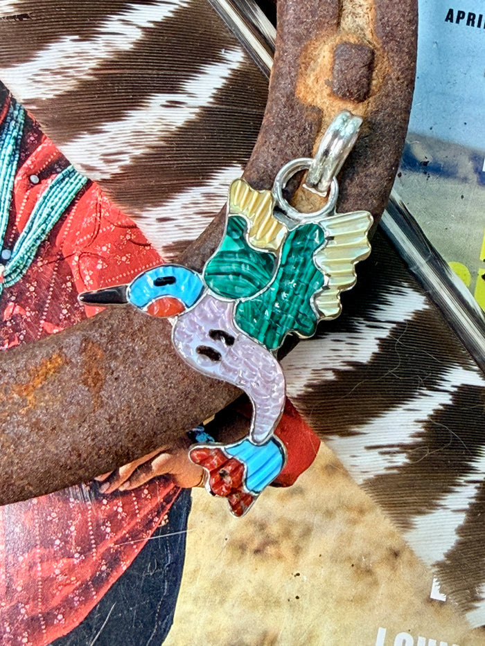Native Made Zuni Hummingbird Pendant By Tamara Pinto