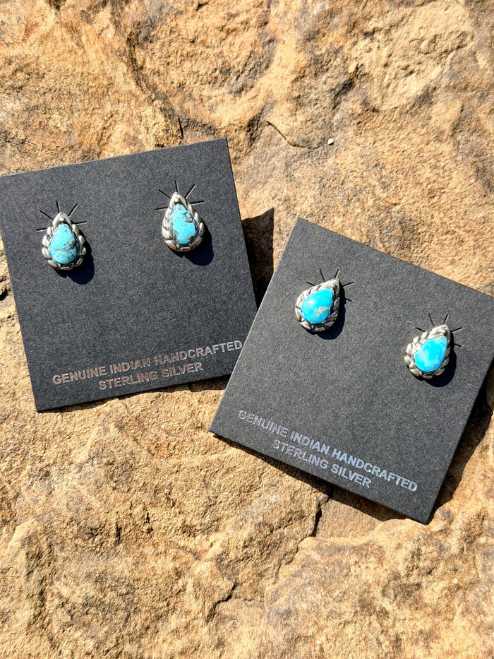 Native Turquoise Post Stud Earrings By Freida Martinez