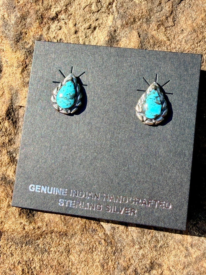 Native Turquoise Post Stud Earrings By Freida Martinez
