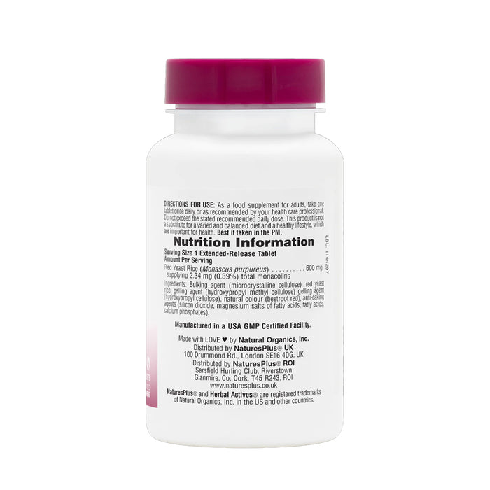 Nature's Plus Extended Release Red Yeast Rice Rice 600mg