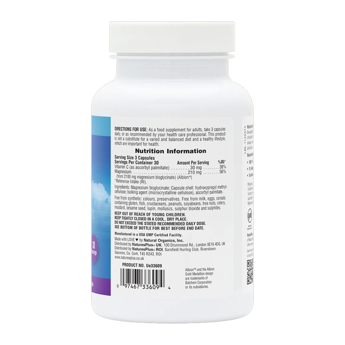 Nature's Plus Magnesium Bisglycinate back