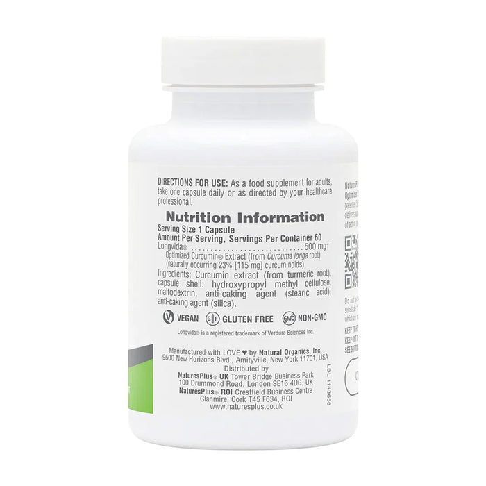 Nature's Plus Pro Curcumin Longvida 500mg
