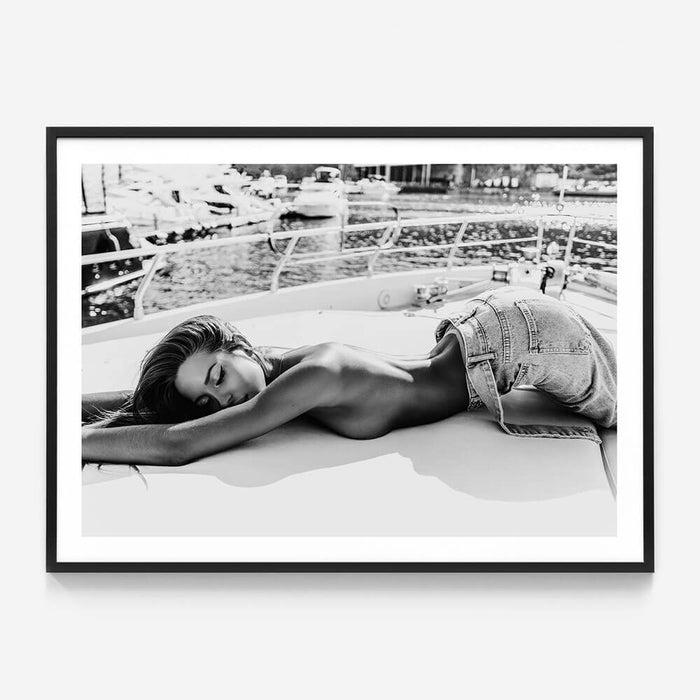 Nautic Afternoon wall art print in black frame