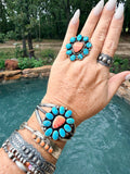 Navajo Cluster Spiny Oyster Sleeping Beauty Turquoise Sterling Silver