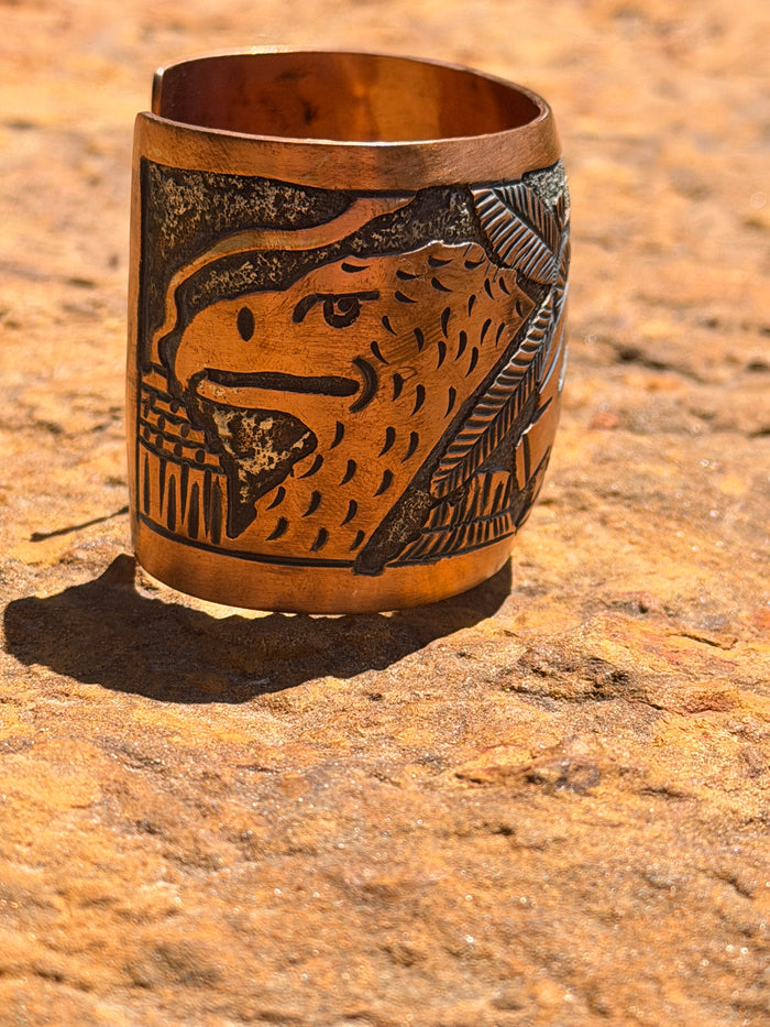 Navajo Copper Storyteller Cuff by Becenti