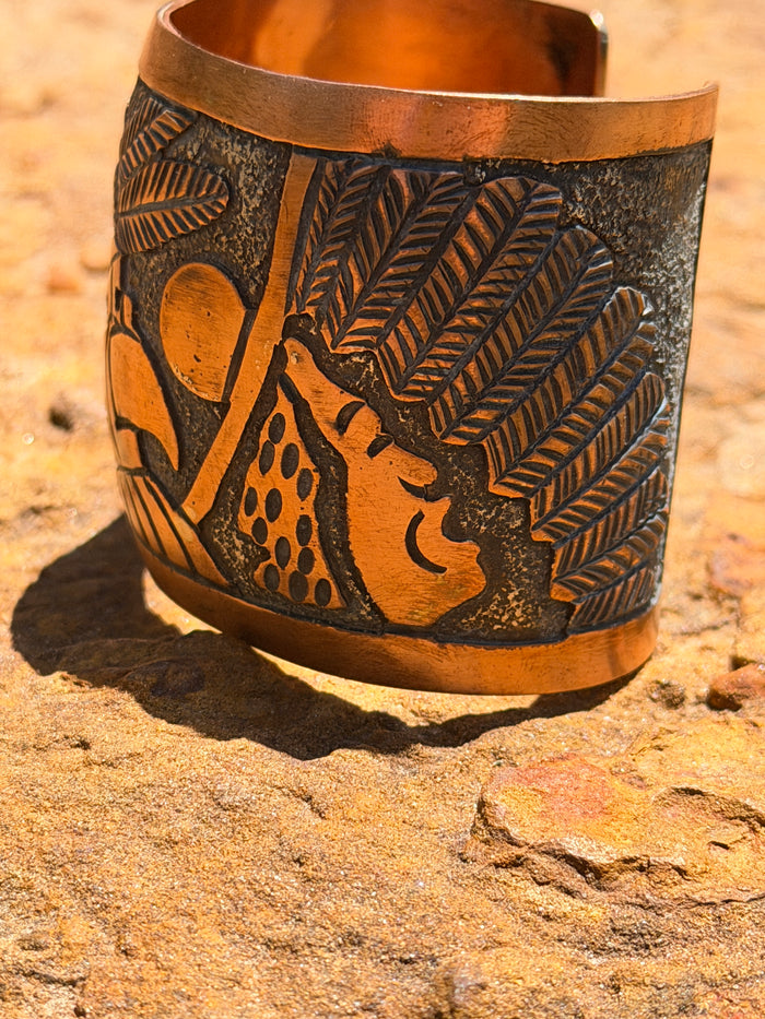 Navajo Copper Storyteller Cuff by Becenti