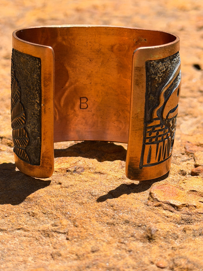 Navajo Copper Storyteller Cuff by Becenti