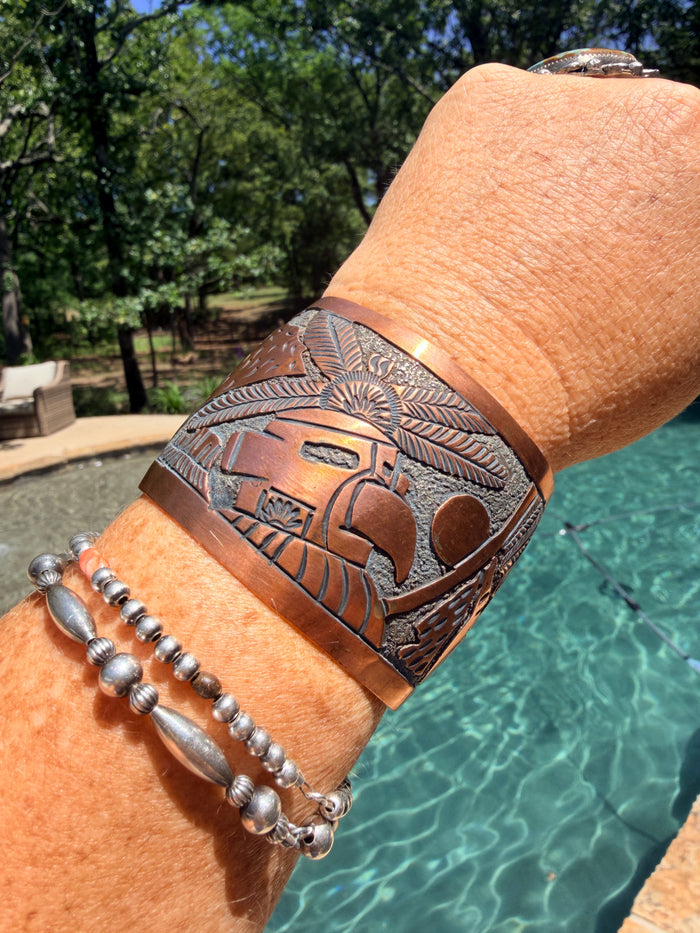 Navajo Copper Storyteller Cuff by Becenti