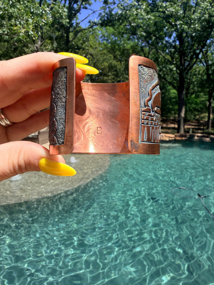 Navajo Copper Storyteller Cuff by Becenti