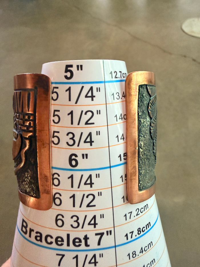 Navajo Copper Storyteller Cuff by Becenti