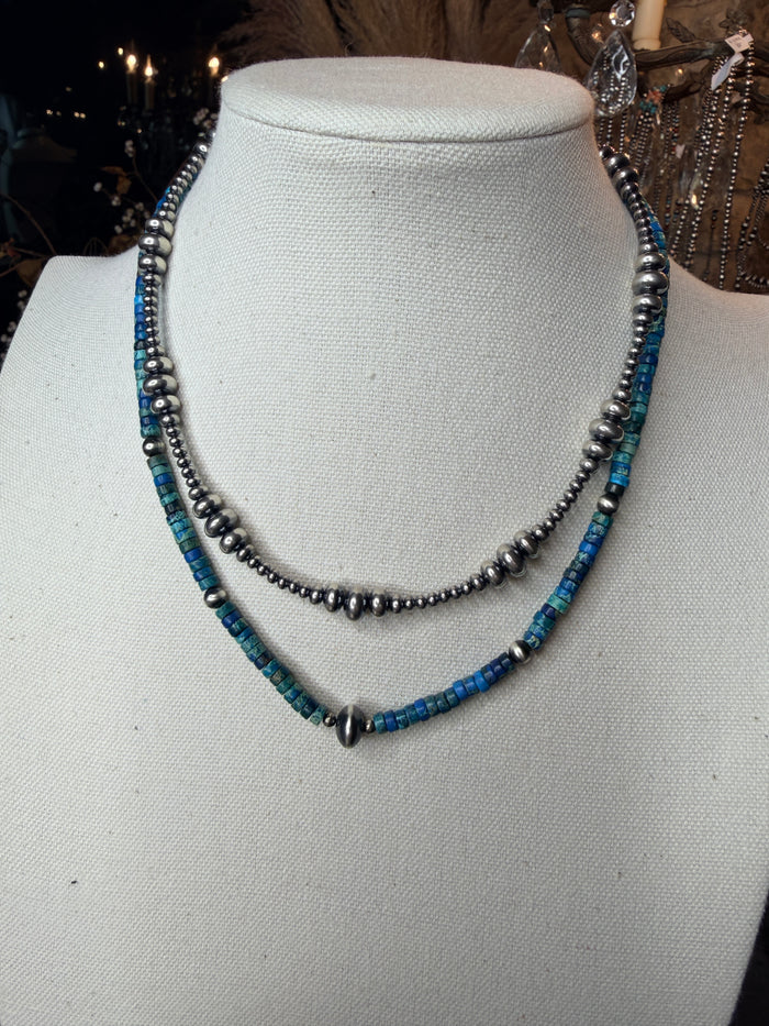 Navajo Handmade AzuriteStone Necklace 16”