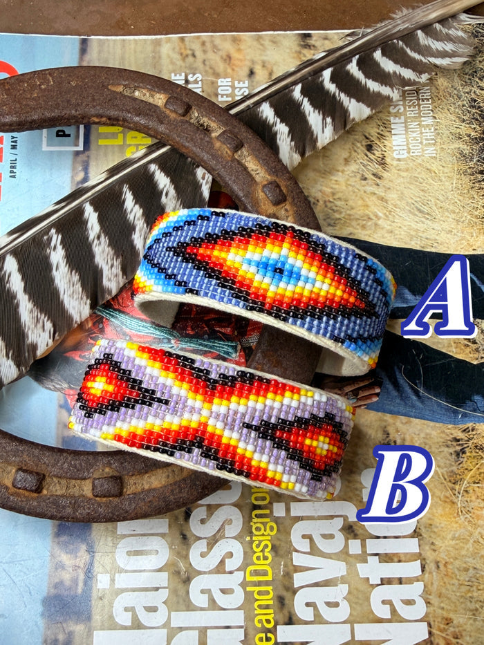 Navajo Handmade Beaded Cuff by Jacqueline Cleveland