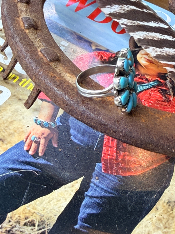 Navajo Handmade Cluster Ring by Jason Benally