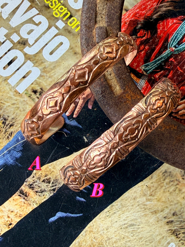 Navajo Handmade Copper Cuff by Tahe