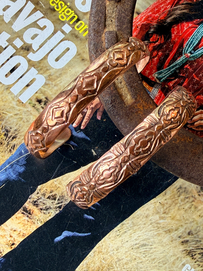 Navajo Handmade Copper Cuff by Tahe