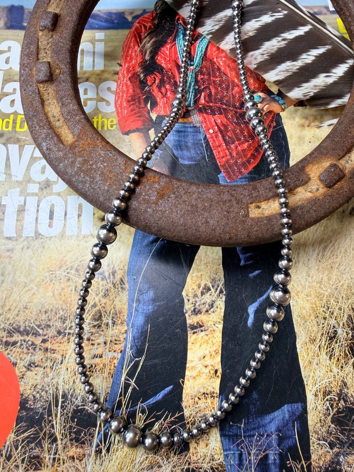Navajo Handmade Graduated Pearls  by Kimberly Tom 22”