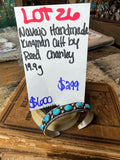 Navajo Handmade Kingman Cuff by Reed Charley