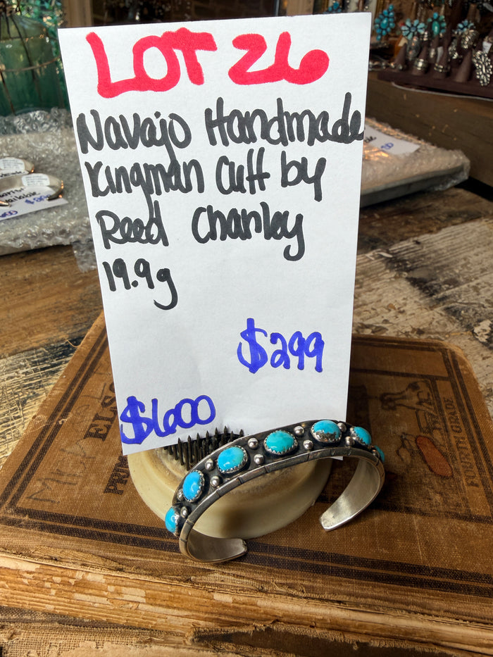 Navajo Handmade Kingman Cuff by Reed Charley