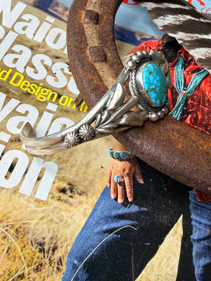 Navajo Handmade Kingman Web Cuff by Bobby Platero