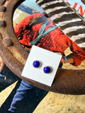 Navajo Handmade Lapis Studs by Linda Yazzie