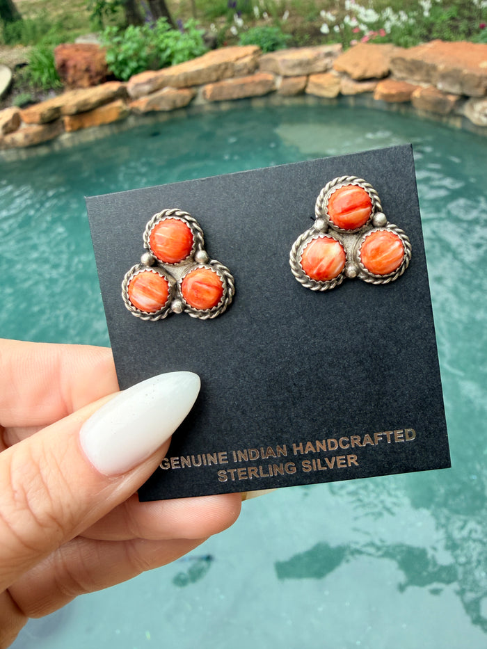 Navajo Handmade Made Spiny Cluster Studs by Mrya Benally
