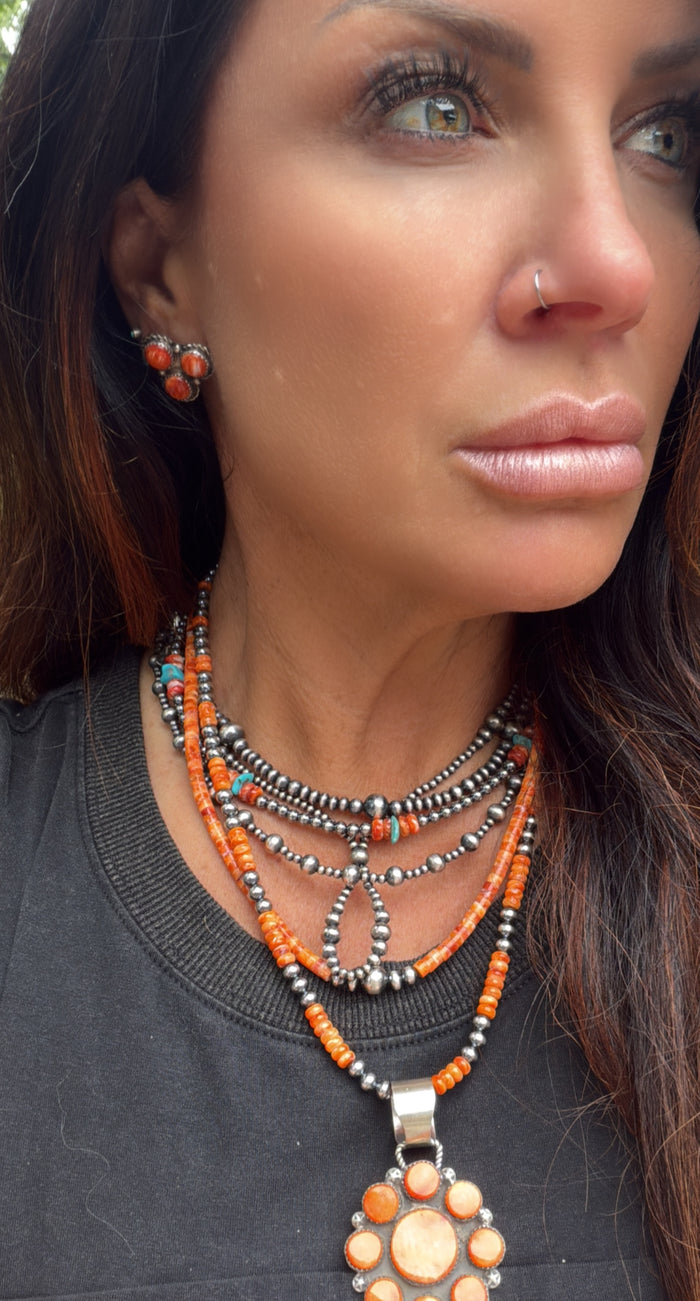 Navajo Handmade Made Spiny Cluster Studs by Mrya Benally