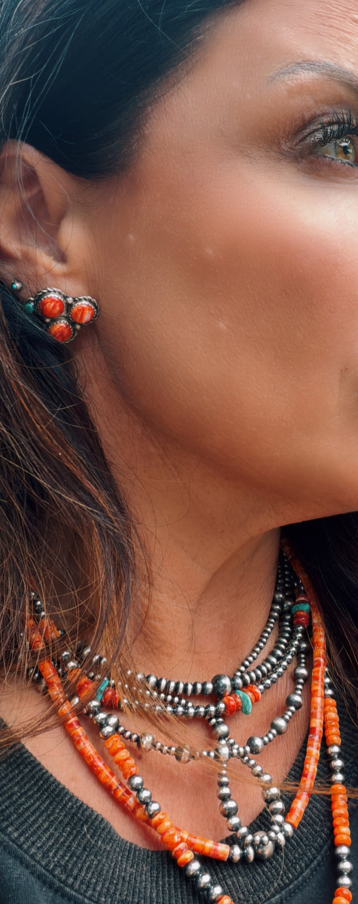 Navajo Handmade Made Spiny Cluster Studs by Mrya Benally