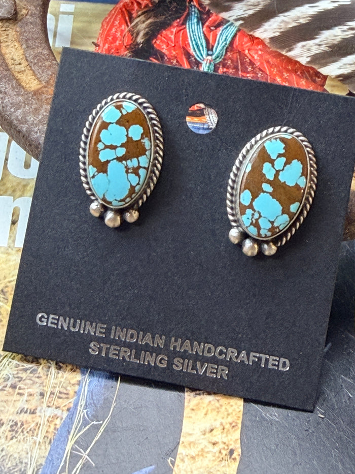 Navajo Handmade Mine #8 Earrings by Johnny Dixon