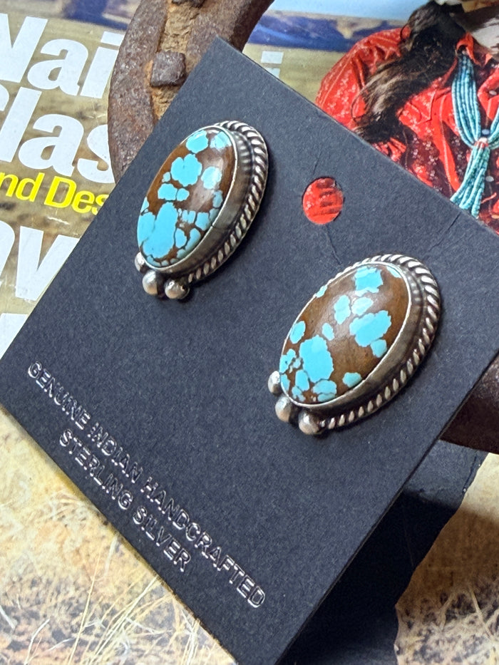 Navajo Handmade Mine #8 Earrings by Johnny Dixon
