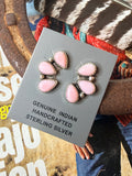 Navajo Handmade Pink Conch Earrings by Myra Benally