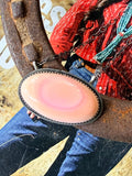 Navajo Handmade Pink Conch Necklace by Tia Long 20"