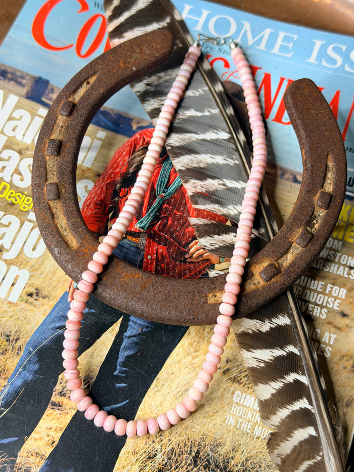 Navajo Handmade Pink Conch Necklace by Tiffany Garica 18"