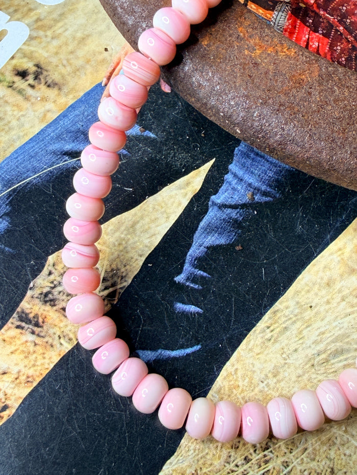 Navajo Handmade Pink Conch Necklace by Tiffany Garica 18"