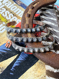 Navajo Handmade Sandcast Silver Cuff by Kevin Billah