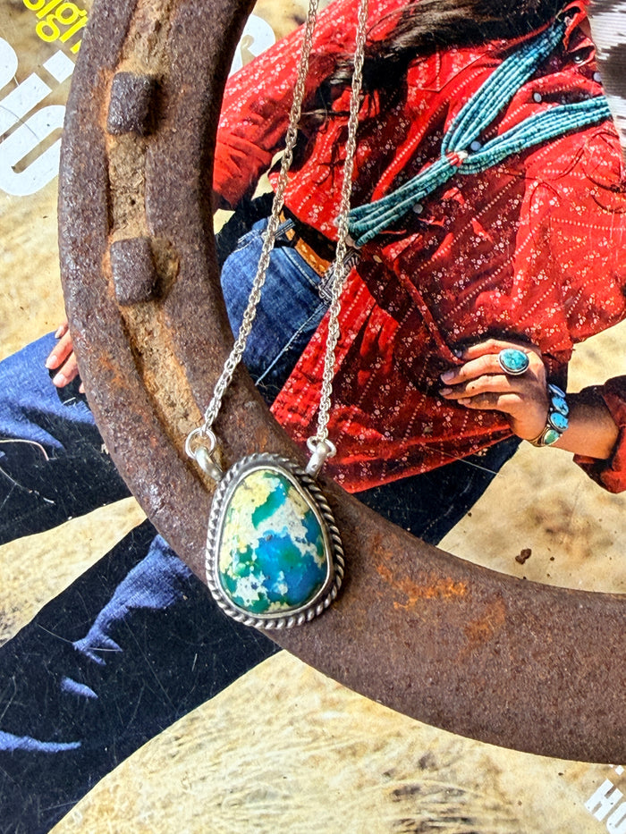 Navajo Handmade Sonoran Gold Necklace 20" by Sharon McCarthy