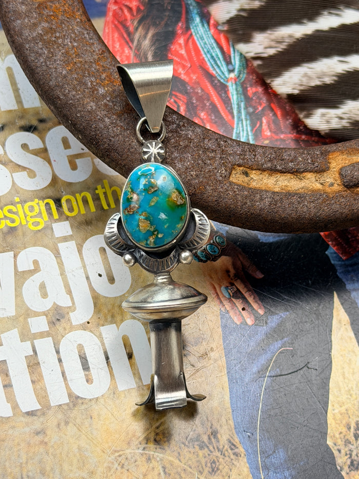 Navajo Handmade Sonoran Gold Pendant by Juanita McDonald Long