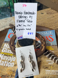 Navajo Handmade Sterling Silver Earrings by Florence Tahe