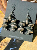 Navajo Handmade Sterling Silver Pearl Dangle Earrings
