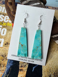 Navajo Handmade Turquoise Slab Earrings by Jameson Pete