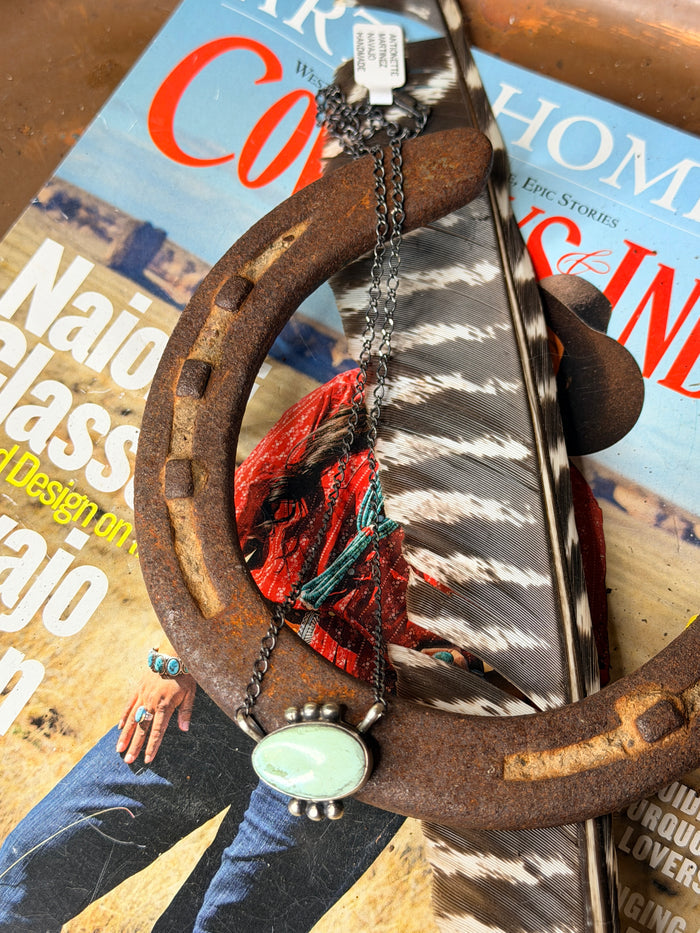 Navajo Handmade White Water Necklace by Antoinette Martinez 18”
