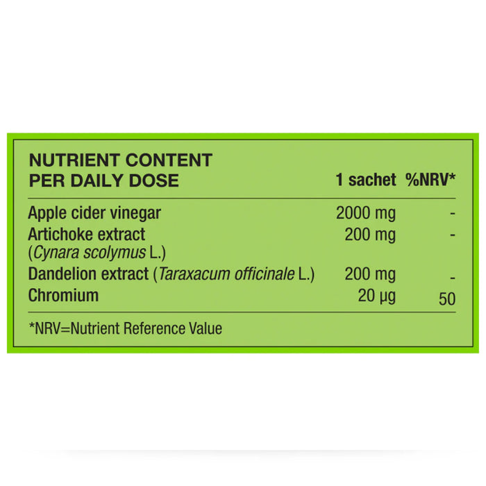 Nutrient content label for a New Nordic Apple Cider Shot