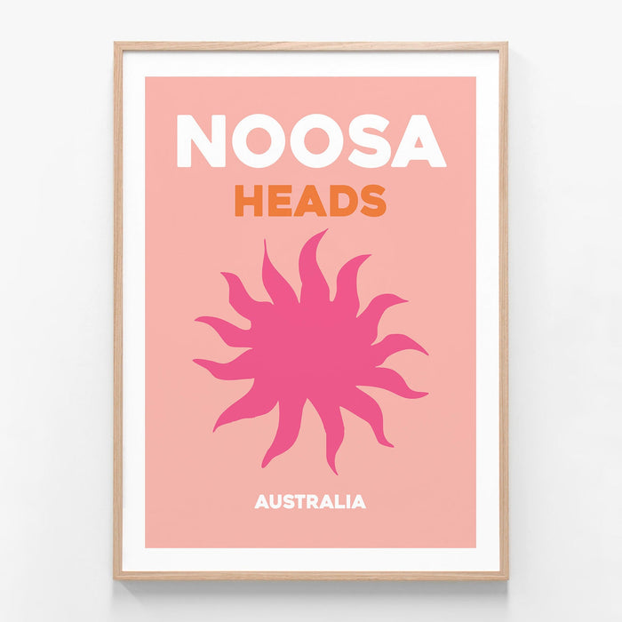 Noosa Heads oak framed art print