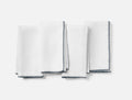 Olivos Embroidered Organic Linen Napkins - Coyuchi | Alpine White w/Gulf