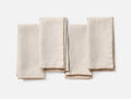 Olivos Embroidered Organic Linen Napkins - Coyuchi | Natural Chambray w/Praline