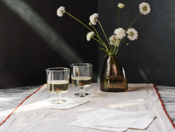 Olivos Embroidered Organic Runner + Napkin Set