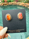Orange Dream Mojave and Sterling Silver Stud Earrings