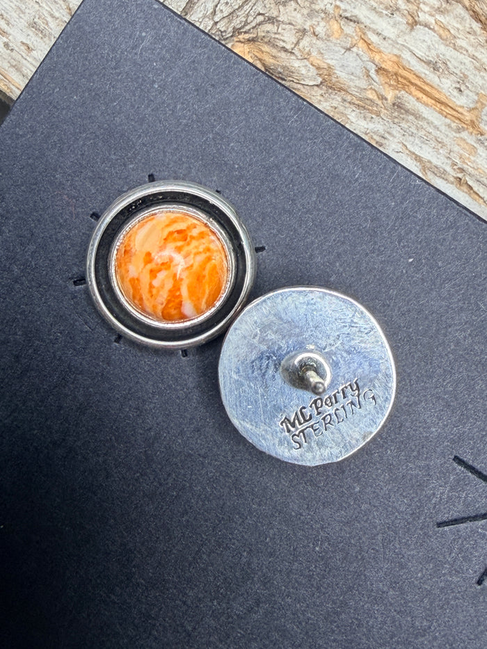 Orange Spiny Necklace and Earrings Set