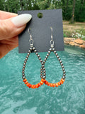 Orange Spiny Oyster Earrings – Sterling Silver Pearls